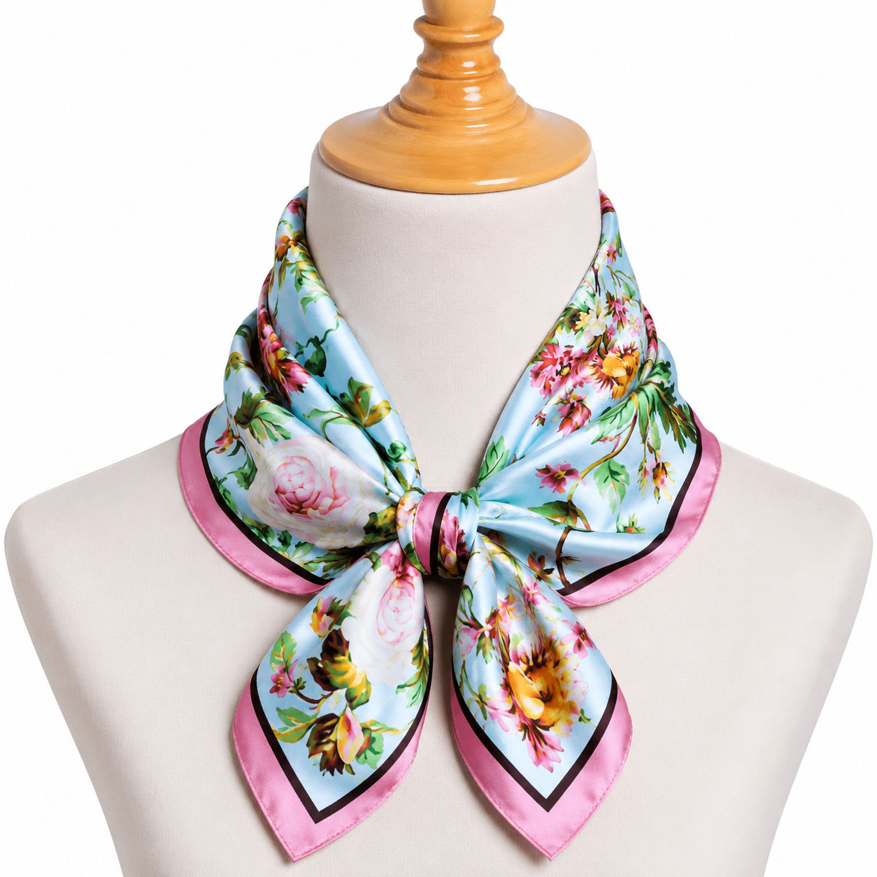 Sky And Roses Luxury Silk Foulard